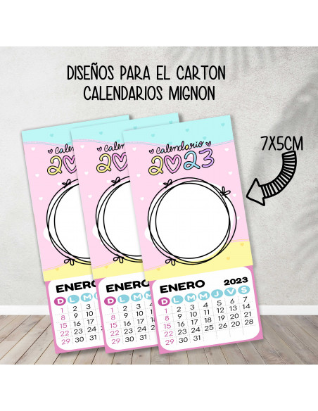 Cartones para calendario mignon pasteles