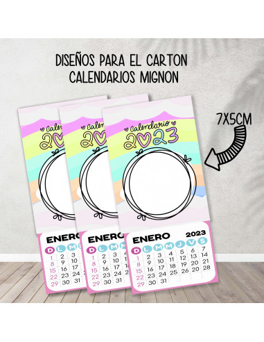 Cartones para calendario mignon pasteles