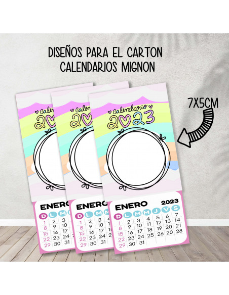 Cartones para calendario mignon pasteles