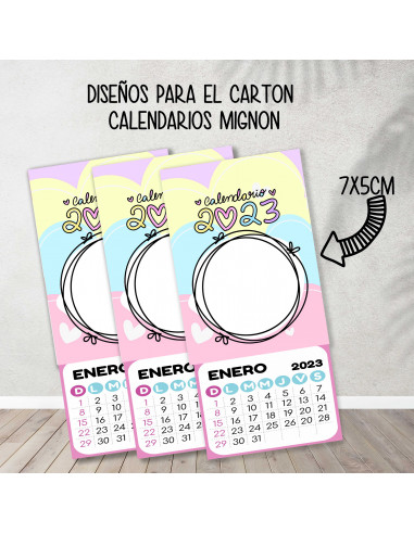 Cartones para calendario mignon pasteles