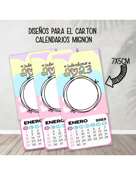 Cartones para calendario mignon pasteles