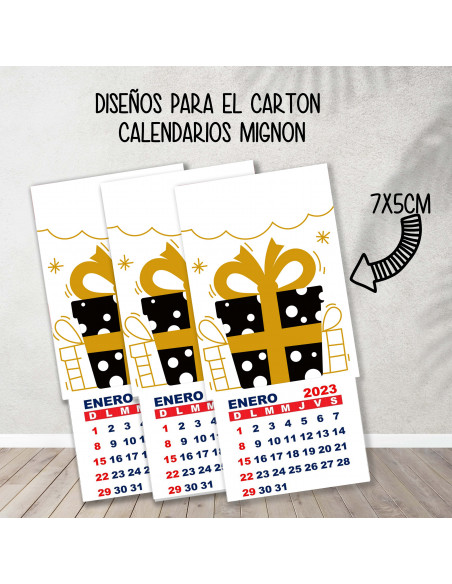 CARTONES CALENDARIOS MIGNON NAVIDAD