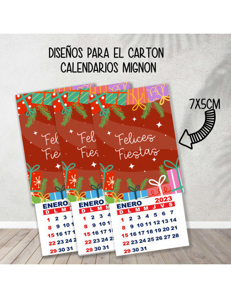 CARTONES CALENDARIOS MIGNON NAVIDAD