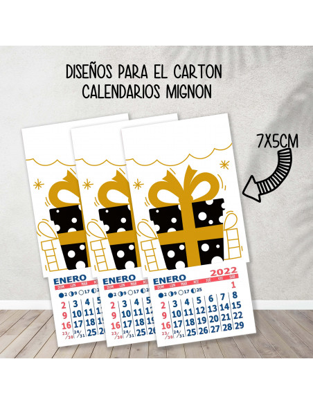 CARTONES CALENDARIOS MIGNON NAVIDAD