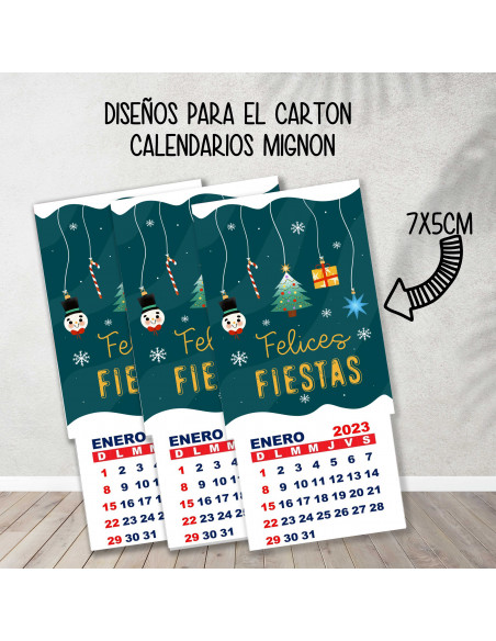 CARTONES CALENDARIOS MIGNON NAVIDAD