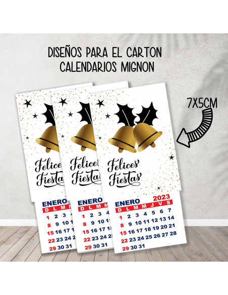 CARTONES CALENDARIOS MIGNON NAVIDAD