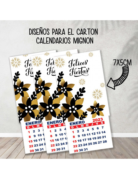 CARTONES CALENDARIOS MIGNON NAVIDAD