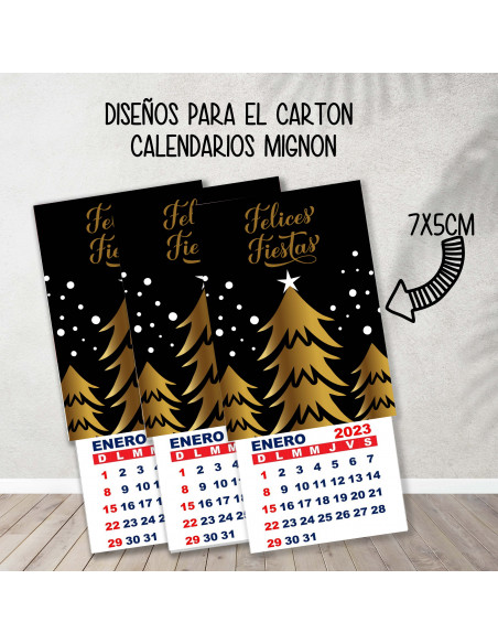 CARTONES CALENDARIOS MIGNON NAVIDAD