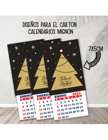 CARTONES CALENDARIOS MIGNON NAVIDAD