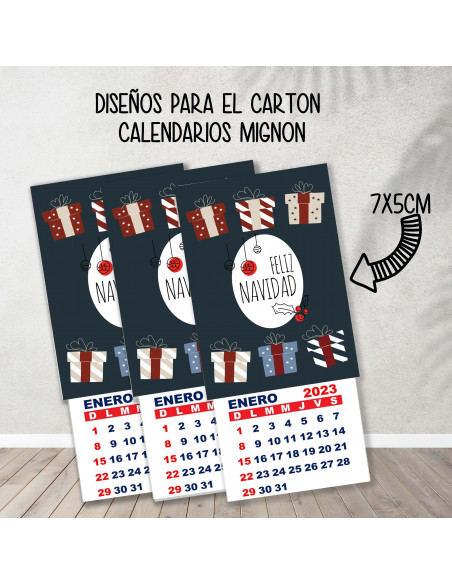 CARTONES CALENDARIOS MIGNON NAVIDAD