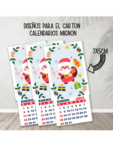 CARTONES CALENDARIOS MIGNON NAVIDAD