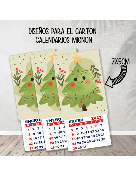 CARTONES CALENDARIOS MIGNON NAVIDAD