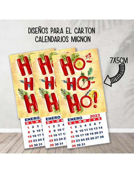 CARTONES CALENDARIOS MIGNON NAVIDAD