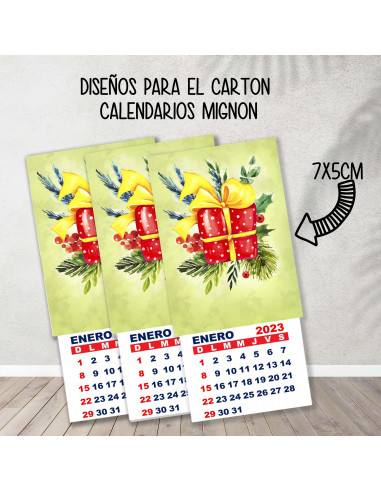CARTONES CALENDARIOS MIGNON NAVIDAD