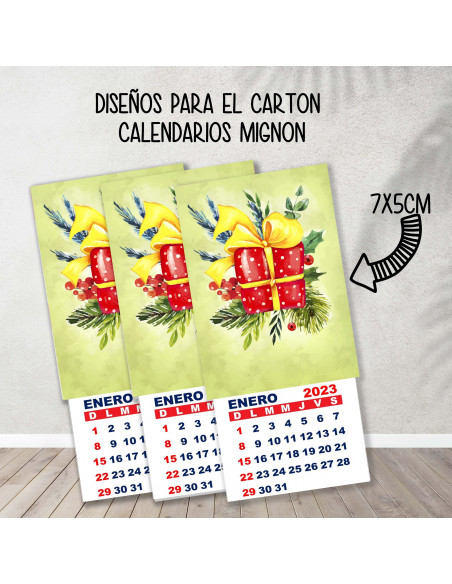 CARTONES CALENDARIOS MIGNON NAVIDAD