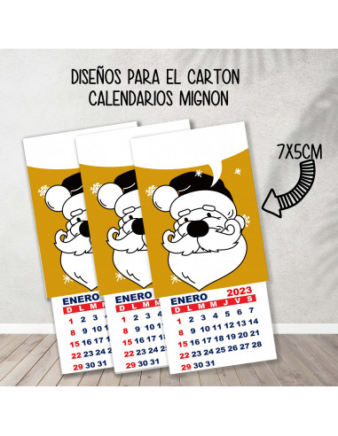 CARTONES CALENDARIOS MIGNON NAVIDAD