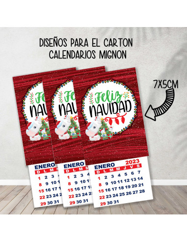 CARTONES CALENDARIOS MIGNON NAVIDAD 2