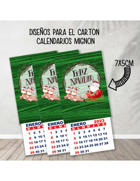 CARTONES CALENDARIOS MIGNON NAVIDAD 2