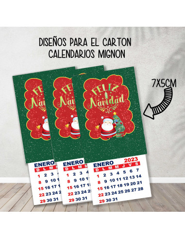 CARTONES CALENDARIOS MIGNON NAVIDAD 2