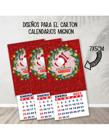 CARTONES CALENDARIOS MIGNON NAVIDAD 2