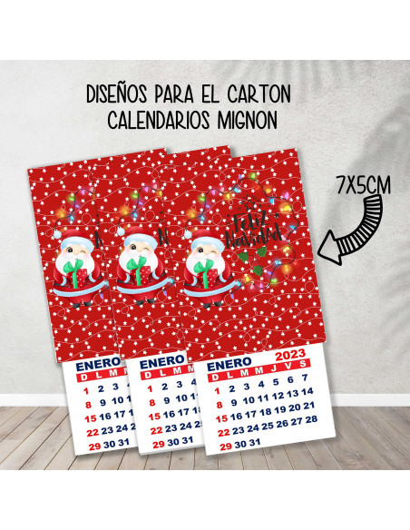 CARTONES CALENDARIOS MIGNON NAVIDAD 2