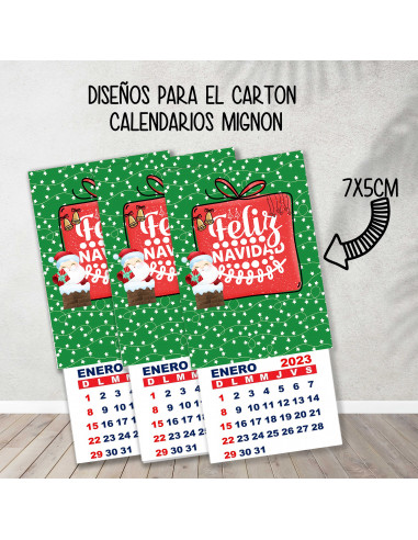 CARTONES CALENDARIOS MIGNON NAVIDAD 2