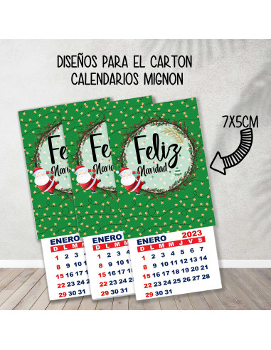 CARTONES CALENDARIOS MIGNON NAVIDAD 2