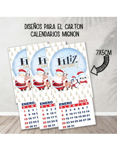 CARTONES CALENDARIOS MIGNON NAVIDAD 2