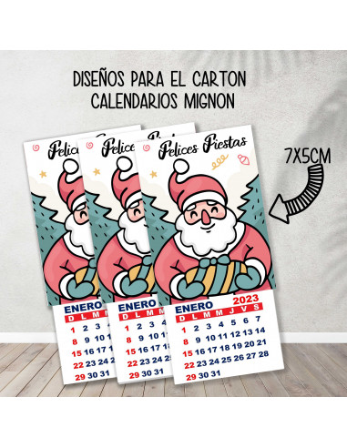 CARTONES CALENDARIOS MIGNON NAVIDAD 3