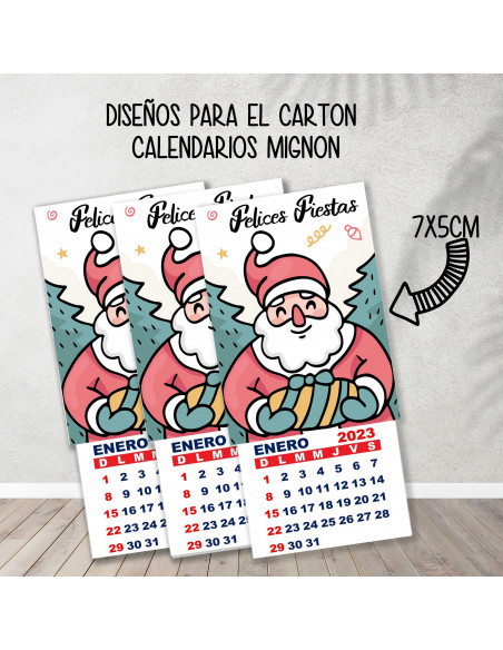 CARTONES CALENDARIOS MIGNON NAVIDAD 3