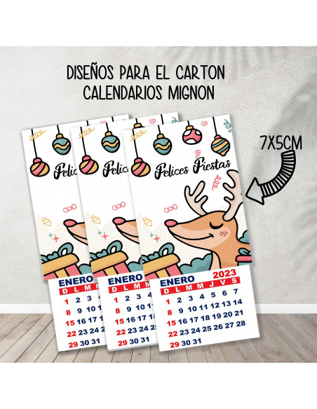 CARTONES CALENDARIOS MIGNON NAVIDAD 3