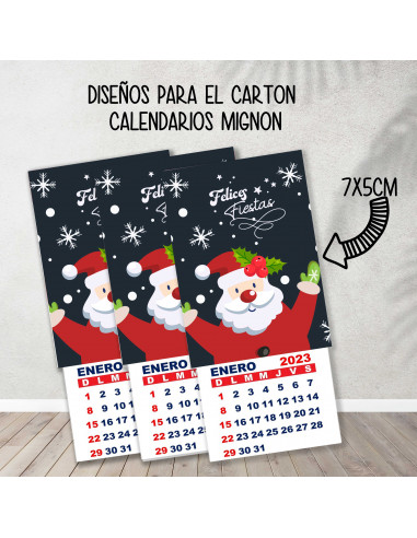 CARTONES CALENDARIOS MIGNON NAVIDAD 3