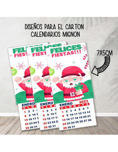 CARTONES CALENDARIOS MIGNON NAVIDAD 3
