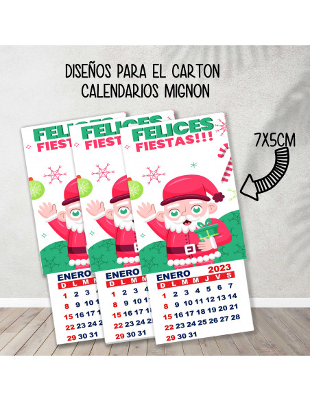 CARTONES CALENDARIOS MIGNON NAVIDAD 3