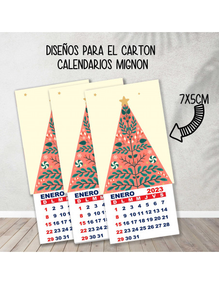 CARTONES CALENDARIOS MIGNON NAVIDAD 3