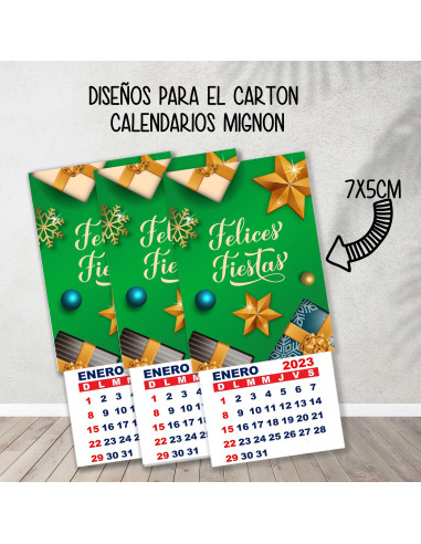 CARTONES CALENDARIOS MIGNON NAVIDAD 3