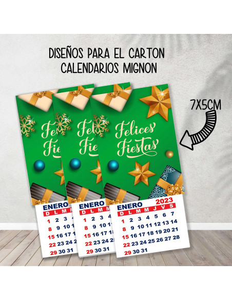CARTONES CALENDARIOS MIGNON NAVIDAD 3
