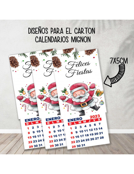 CARTONES CALENDARIOS MIGNON NAVIDAD 3
