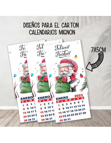 CARTONES CALENDARIOS MIGNON NAVIDAD 3