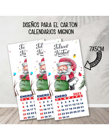CARTONES CALENDARIOS MIGNON NAVIDAD 3