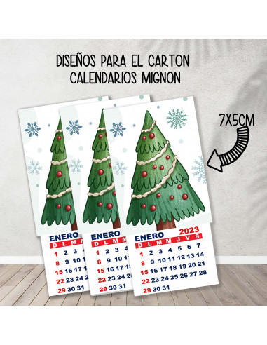 CARTONES CALENDARIOS MIGNON NAVIDAD 3