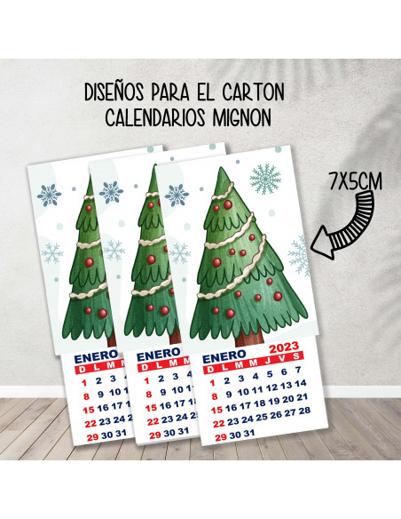 CARTONES CALENDARIOS MIGNON NAVIDAD 3
