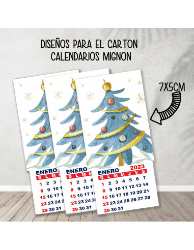 CARTONES CALENDARIOS MIGNON NAVIDAD 3