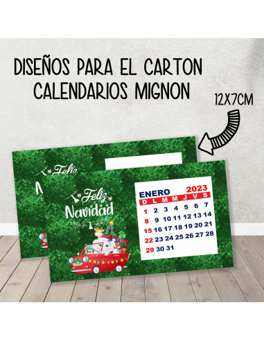 CARTON PARA CALENDARIO MIGNON NAVIDAD