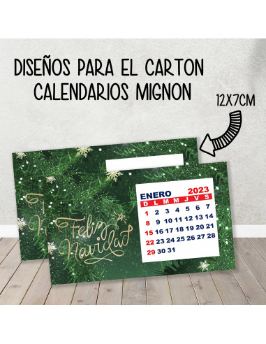 CARTON PARA CALENDARIO MIGNON NAVIDAD