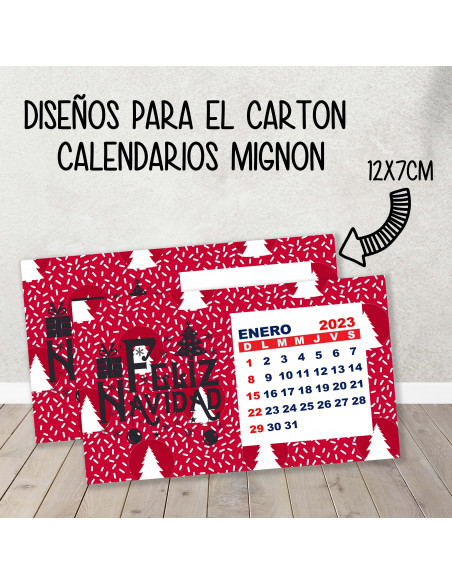CARTON PARA CALENDARIO MIGNON NAVIDAD