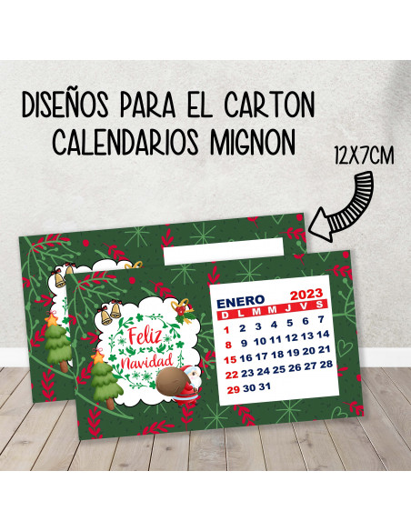 CARTON PARA CALENDARIO MIGNON NAVIDAD