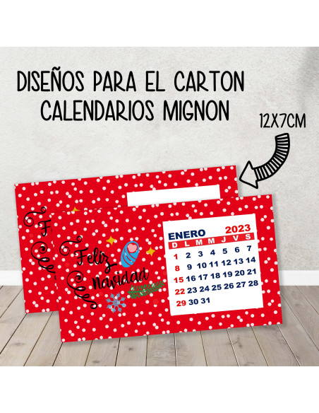 CARTON PARA CALENDARIO MIGNON NAVIDAD