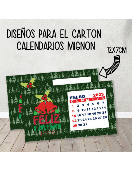 CARTON PARA CALENDARIO MIGNON NAVIDAD