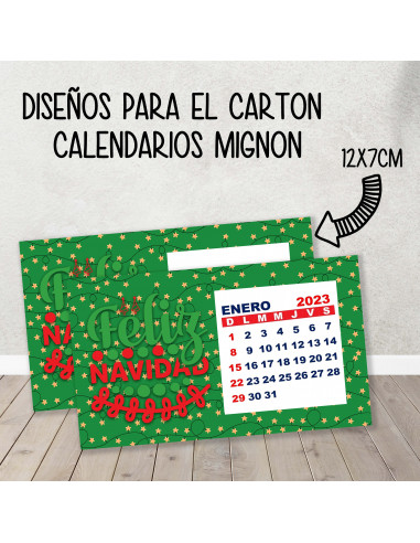 CARTON PARA CALENDARIO MIGNON NAVIDAD